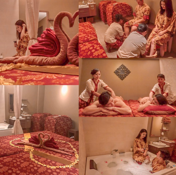 Spa therapist giving relaxing massage in Batam spa center