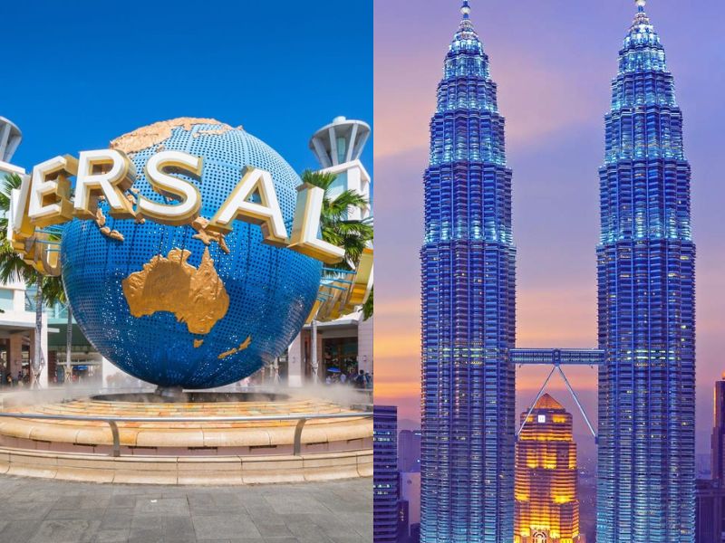 Rombongan turis berfoto saat city tour Singapore–Malaysia