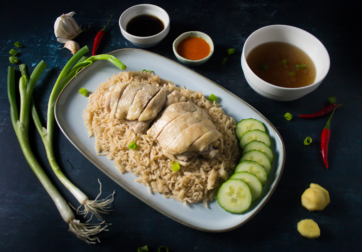 Hainam chicken rice in changi airport